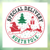 Autocollant Pour Fenêtre Livraison spéciale Pôle Nord Noël (Feuille 3)