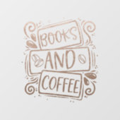 Autocollant Pour Fenêtre Livres Et Coffee Shop Clous Fenêtres (Feuille)