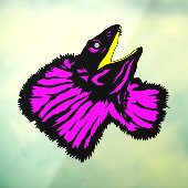 Autocollant Pour Fenêtre Lizard à col poli rose néon stylisé (Feuille 3)