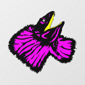 Autocollant Pour Fenêtre Lizard à col poli rose néon stylisé (Feuille)