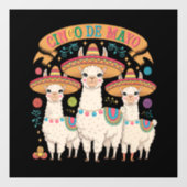 Autocollant Pour Fenêtre Llama Funny Cinco De Mayo Fête (Feuille)