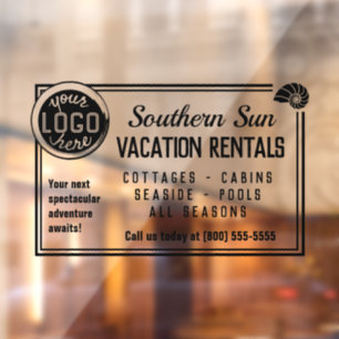 Autocollant Pour Fenêtre Location de vacances à la plage Logo personnalis