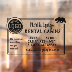 Autocollant Pour Fenêtre Location de vacances cabine Logo personnalisé Publ
