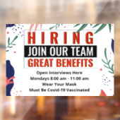 Autocollant Pour Fenêtre Location Rejoignez notre équipe Aide Recherchée pe (Feuille 2)