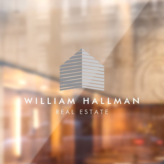 Autocollant Pour Fenêtre Logo Abstrait Accueil Gris/Blanc (Feuille 2)