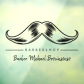 Autocollant Pour Fenêtre Logo Barber Mustache Simple (Feuille 3)