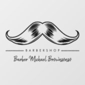 Autocollant Pour Fenêtre Logo Barber Mustache Simple (Feuille)