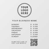 Autocollant Pour Fenêtre Logo Code QR des Heures d'Ouverture (Feuille)