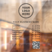 Autocollant Pour Fenêtre Logo Code QR des Heures d'Ouverture (Feuille 2)
