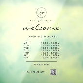 Autocollant Pour Fenêtre Logo Code QR Heures d'Ouverture Bienvenue Transpar (Feuille 3)