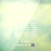 Autocollant Pour Fenêtre Logo Code QR Heures d'Ouverture Blanc Transparent  (Feuille 3)