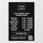 Autocollant Pour Fenêtre Logo Code Qr Heures d'Ouverture d'Entreprise Moder (Feuille)
