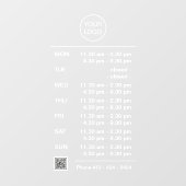 Autocollant Pour Fenêtre Logo Code QR Heures d'Ouverture Entreprise Complex (Feuille)