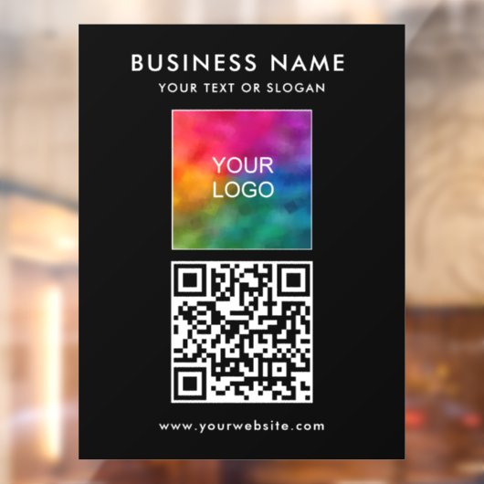 Autocollant Pour Fenêtre Logo Code QR Moderne Simple Modèle Vertical (Feuille 2)