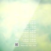 Autocollant Pour Fenêtre Logo Code QR Numéro de Téléphone Heures d'Ouvertur (Feuille 3)