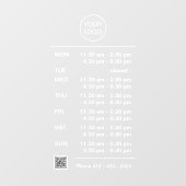 Autocollant Pour Fenêtre Logo Code QR Numéro de Téléphone Heures d'Ouvertur (Feuille)