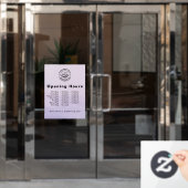 Autocollant Pour Fenêtre Logo d'affaires élégant et heures d'ouverture Bleu (Porte de bureau)