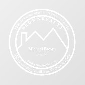 Autocollant Pour Fenêtre Logo d'agent immobilier de toit de maison (Feuille)