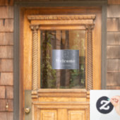 Autocollant Pour Fenêtre Logo de bienvenue en métal argenté pour les entrep (Porte d'accueil)