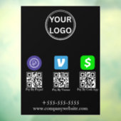 Autocollant Pour Fenêtre Logo de code QR Cash App Venmo Paypal Scan to Pay (Feuille 3)