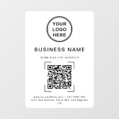Autocollant Pour Fenêtre Logo de code QR de nom d'entreprise Blanc (Feuille)
