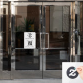 Autocollant Pour Fenêtre Logo de code QR de nom d'entreprise Blanc (Porte de bureau)