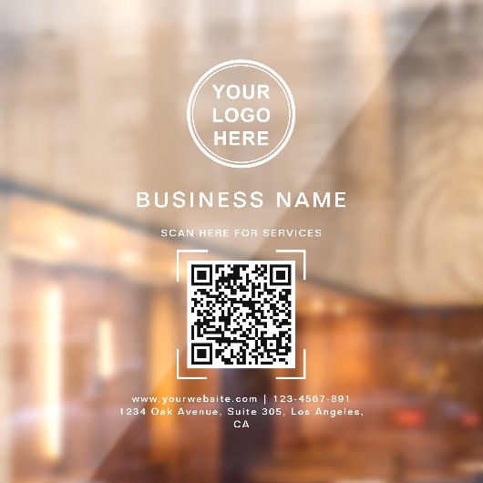 Autocollant Pour Fenêtre Logo de code QR de nom d'entreprise moderne profes (Feuille 2)