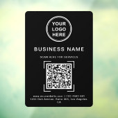Autocollant Pour Fenêtre Logo de code QR de nom d'entreprise Noir et Blanc (Feuille 3)