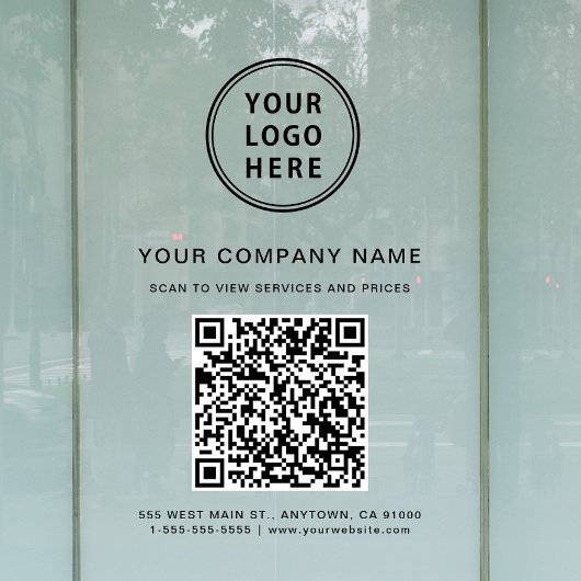 Autocollant Pour Fenêtre Logo de code QR d'entreprise