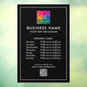 Autocollant Pour Fenêtre Logo de code QR Heures d'ouverture Simple Minimali (Feuille 3)