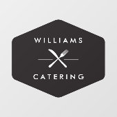 Autocollant Pour Fenêtre Logo de couteau fourche croisée rustique (Feuille)