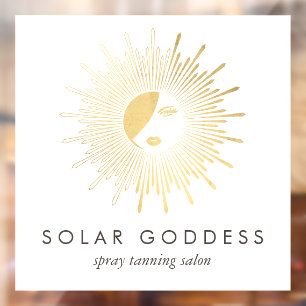 Autocollant Pour Fenêtre Logo de la déesse fille du soleil doré pour salon