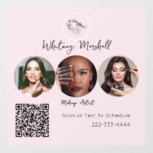 Autocollant Pour Fenêtre Logo de l'artiste en maquillage photo avec écritur