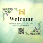 Autocollant Pour Fenêtre Logo de l'entreprise code QR d'ouverture de bienve (Feuille 3)