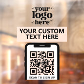 Autocollant Pour Fenêtre Logo de l'entreprise de code QR Moderne Minimalist (Feuille 2)
