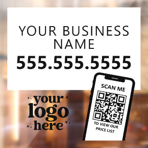 Autocollant Pour Fenêtre Logo de l'entreprise de code QR Moderne Minimalist