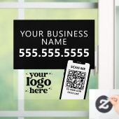 Autocollant Pour Fenêtre Logo de l'entreprise de code QR Moderne Minimalist (Maison)