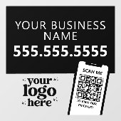 Autocollant Pour Fenêtre Logo de l'entreprise de code QR Moderne Minimalist (Feuille)