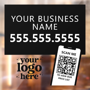 Autocollant Pour Fenêtre Logo de l'entreprise de code QR Moderne Minimalist