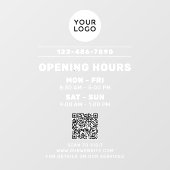 Autocollant Pour Fenêtre Logo de l'entreprise & Heures d'ouverture avec cod (Feuille)