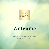 Autocollant Pour Fenêtre Logo de l'entreprise heures d'ouverture de bienven (Feuille 3)