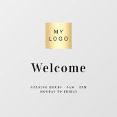 Autocollant Pour Fenêtre Logo de l'entreprise heures d'ouverture de bienven (Feuille)