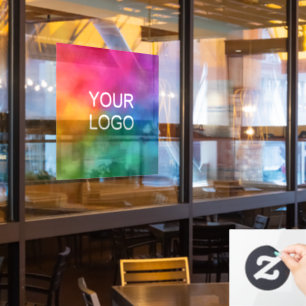 Autocollant Pour Fenêtre Logo de l'entreprise Ici Moderne Minimal Propre