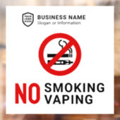Autocollant Pour Fenêtre Logo de l'ID entreprise | Non-tabagisme (Feuille 2)