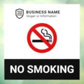 Autocollant Pour Fenêtre Logo de l'ID entreprise | Pas de tabac (Feuille 3)