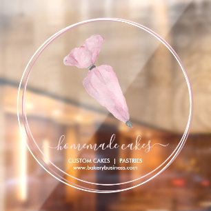 Autocollant Pour Fenêtre Logo de sac à pâtisserie de boulangerie à cadre de