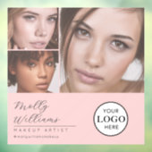 Autocollant Pour Fenêtre Logo de script rose poudré Photo Studio de maquill (Feuille 3)