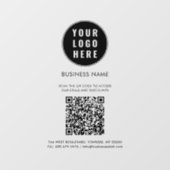 Autocollant Pour Fenêtre Logo de société moderne et code QR personnalisé (Feuille)