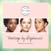 Autocollant Pour Fenêtre Logo de studio de maquillage photo écriture rose B (Feuille 3)