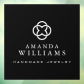 Autocollant Pour Fenêtre Logo de trèfle moderne Luxe Boutique Noir (Feuille 3)